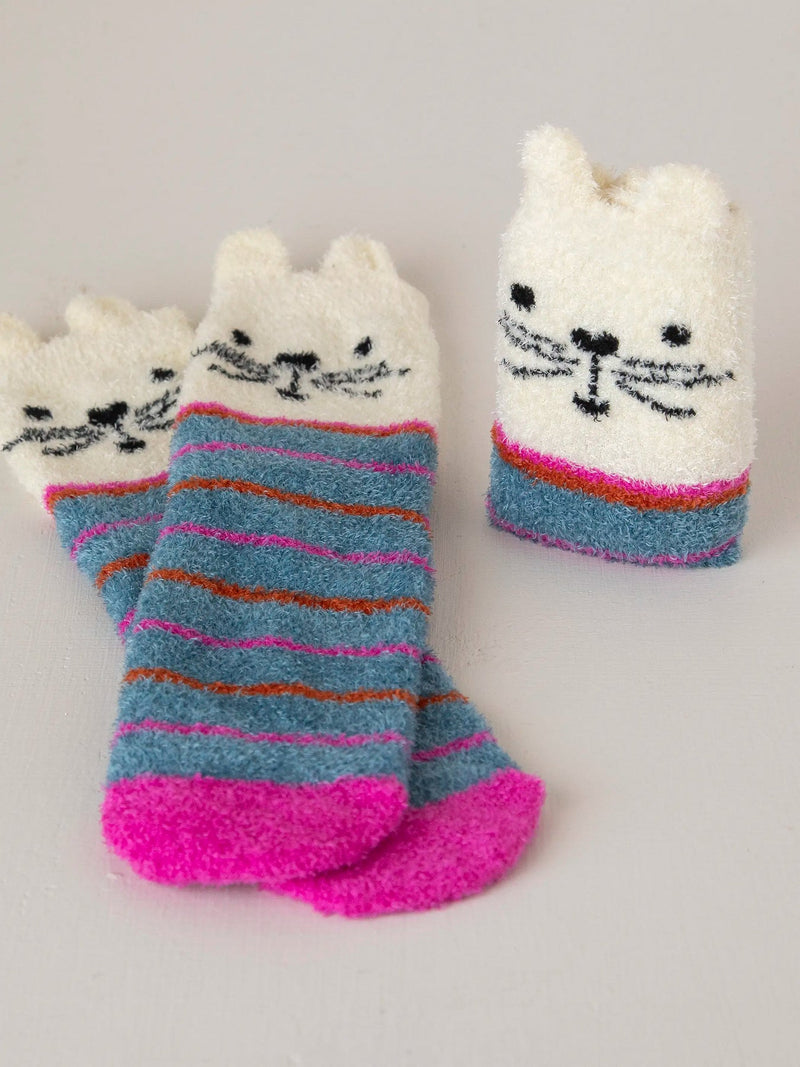 Natural Life Cozy Socks - White Cat