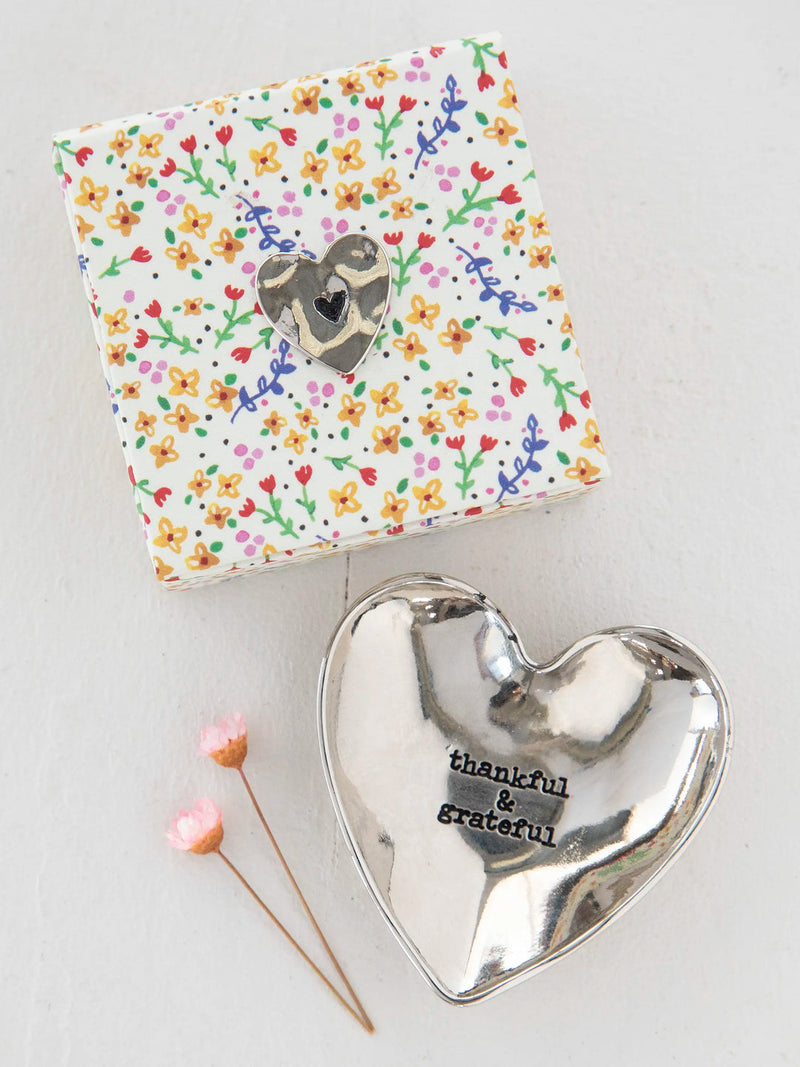 Natural Life Silver Little Love Bowl - Thankful & Grateful