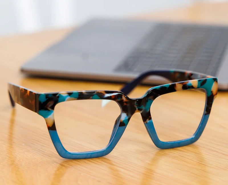 Peepers Readers - Take a Bow - Teal Botanico/Teal (with Blue Light Focus™ Eyewear Lenses)