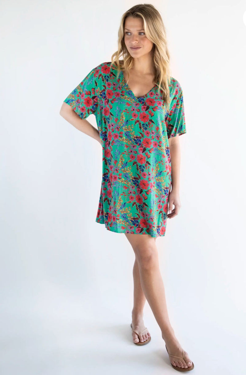 Natural Life Claire Dress - Green Multi Floral