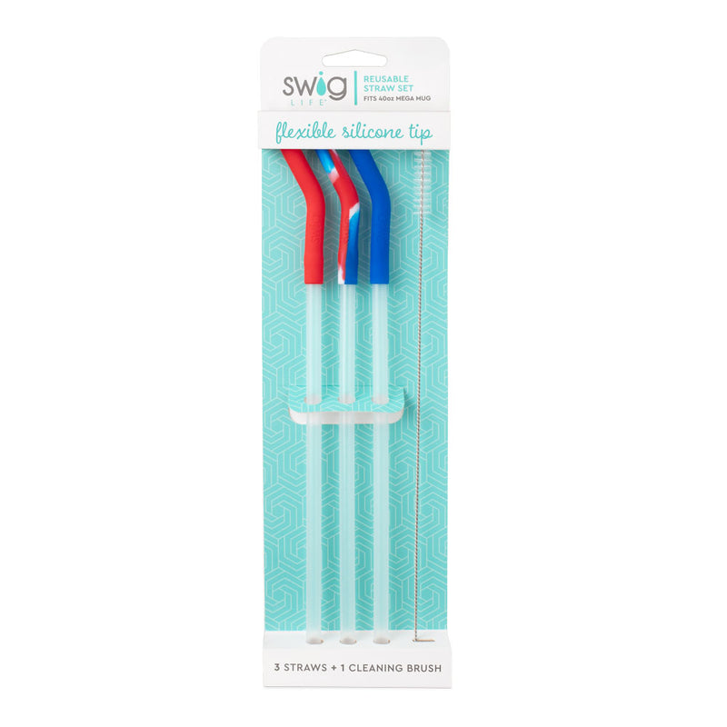 Swig Life All American Reusable Straw Set (Mega Mugs)