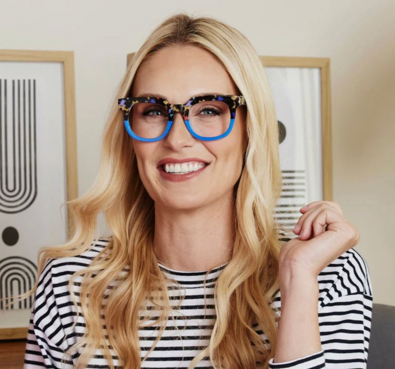 Peepers Readers - Showbiz - Peepfetti Tortoise/Blue (with Blue Light Focus™ Eyewear Lenses)