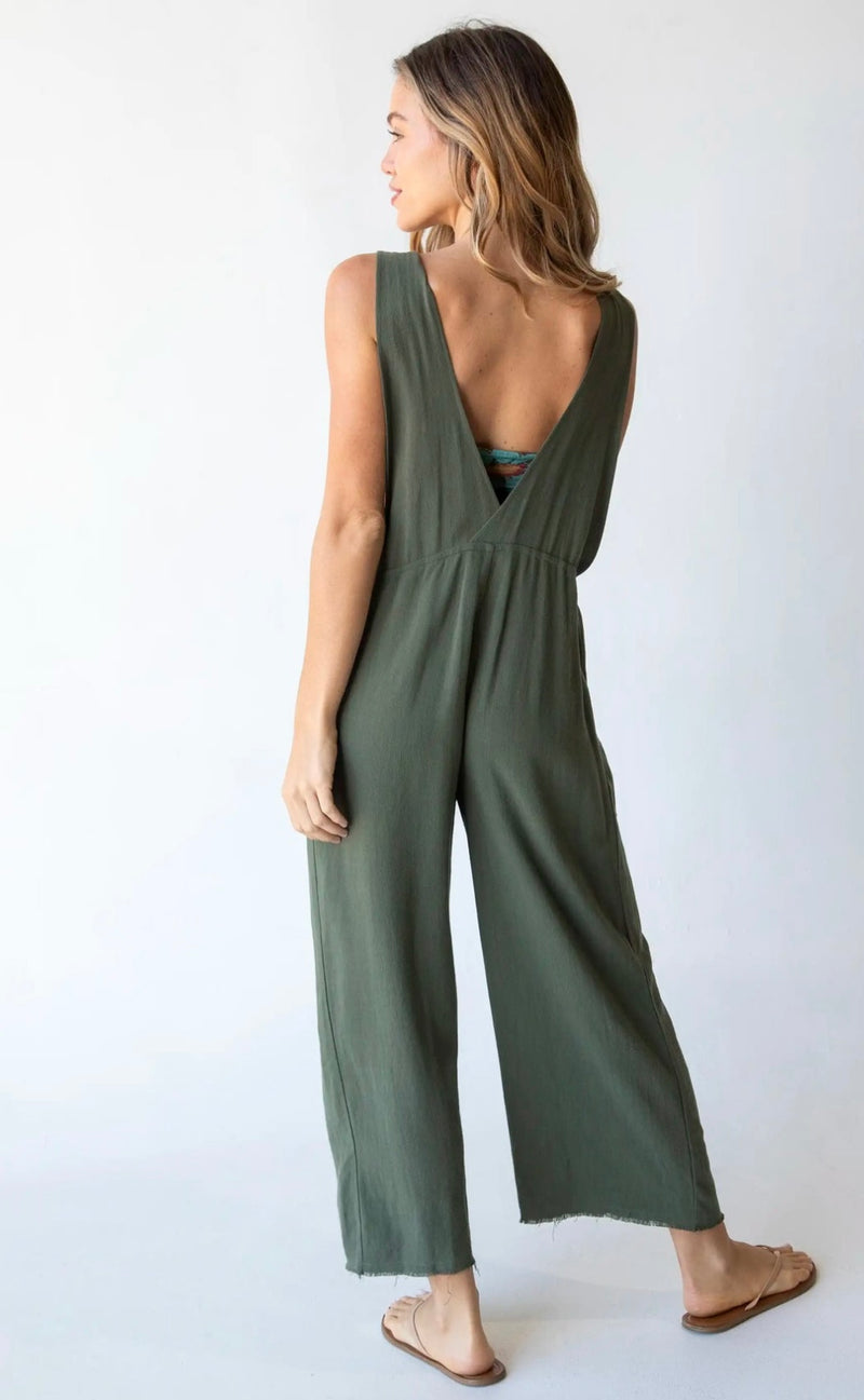 Natural Life Carly Wide-Leg Jumpsuit - Olive