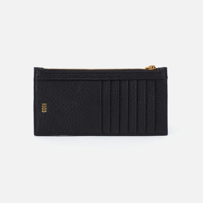 HOBO Carte Credit Card Wallet - Black Pebbled Leather