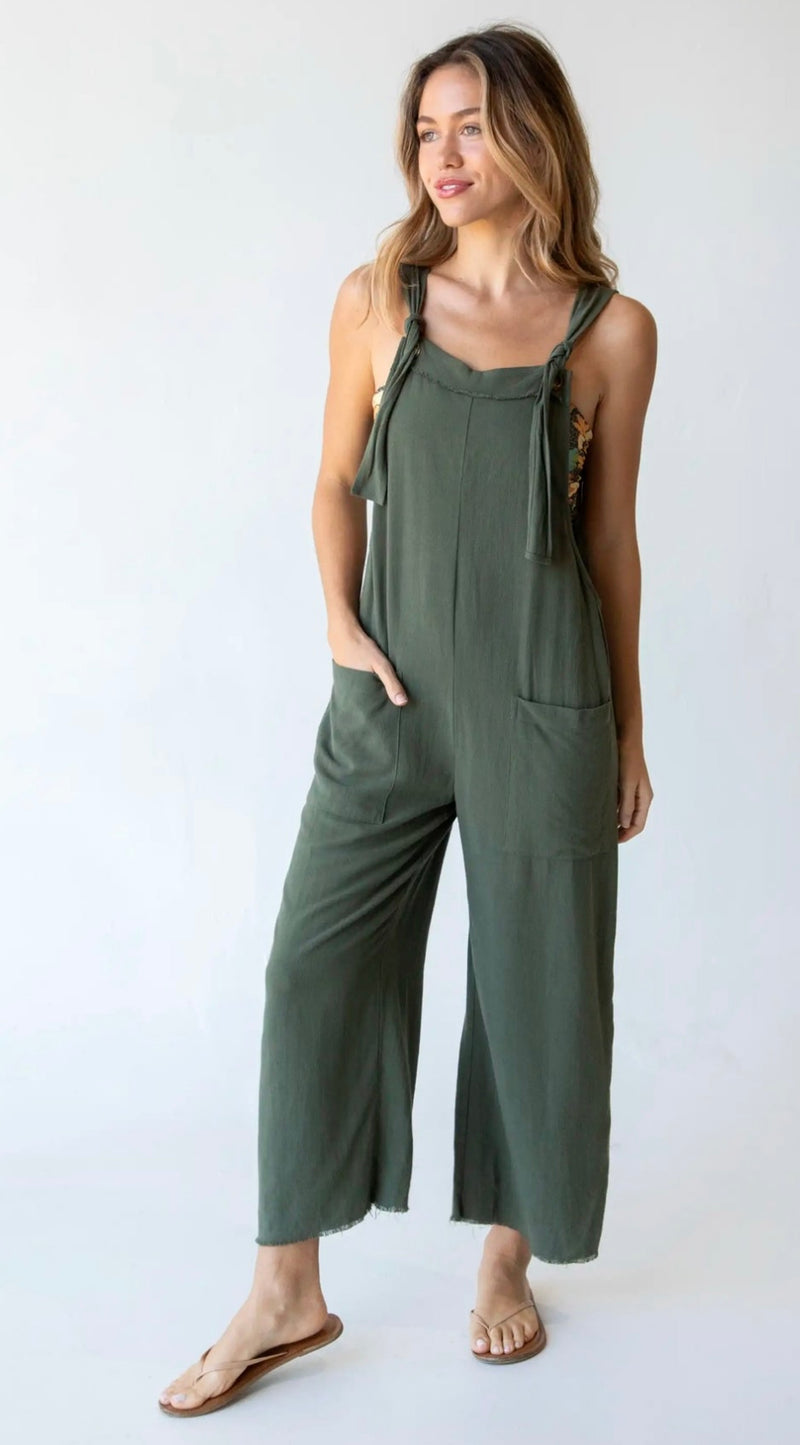 Natural Life Carly Wide-Leg Jumpsuit - Olive