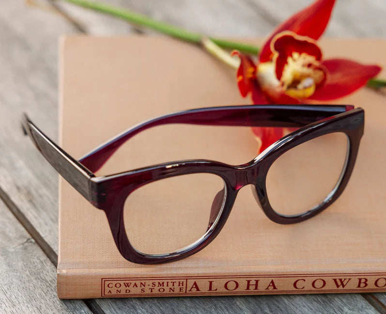 Peepers Readers - Center Stage - Dark Cherry (with Focus™ Blue Light Lenses)