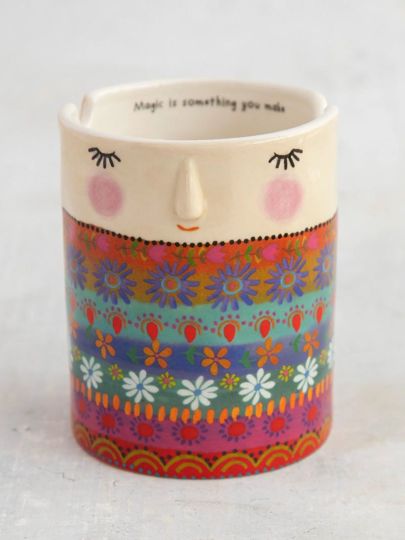 Natural Life Ceramic Painter’s Cup - Folk Lady