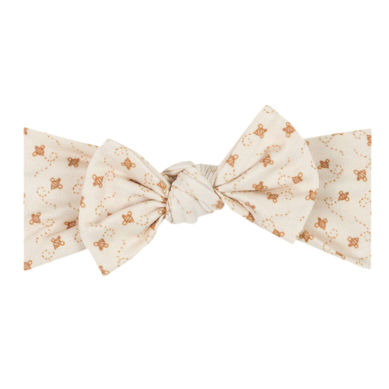 Copper Pearl Knit Headband Bow (Assorted Prints)