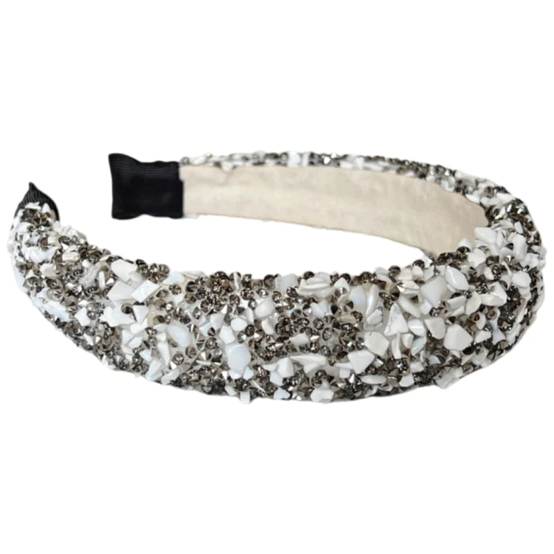 Headbands of Hope All That Glitters Headband Gunmetal + White