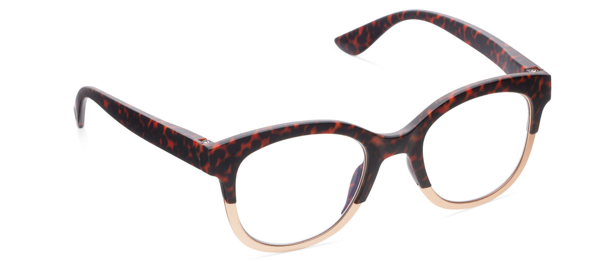 Peepers Readers Leopard Tortoise/Gold (with Blue Light Foc
