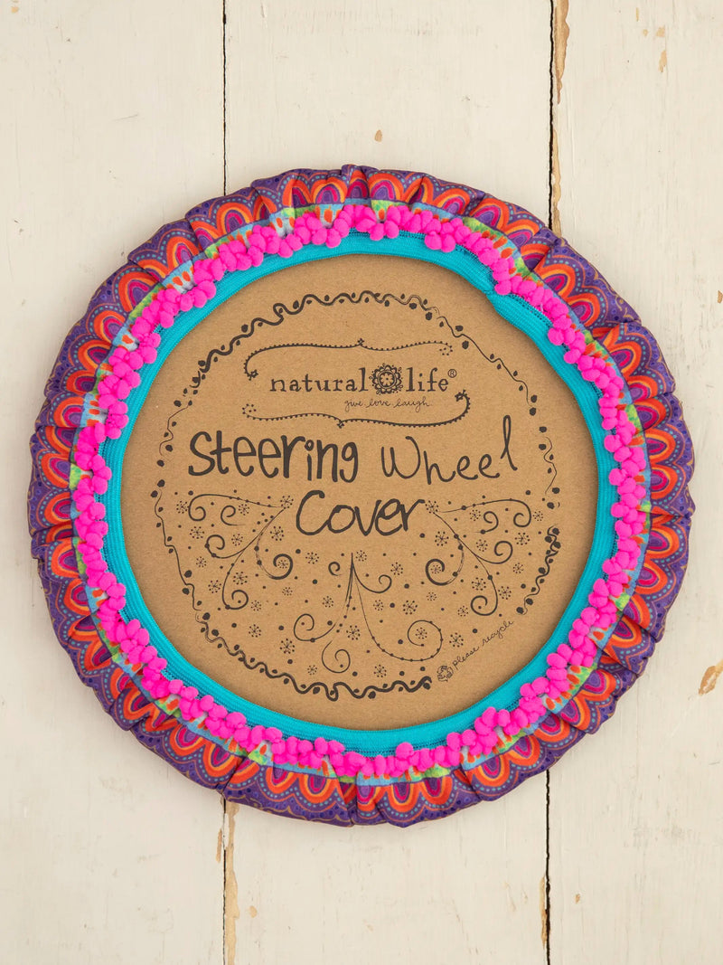 Natural Life Steering Wheel Cover, 15” - Rainbow