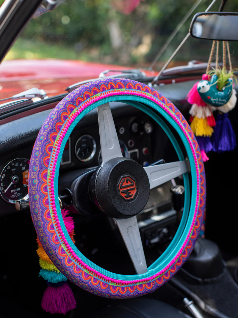 Natural Life Steering Wheel Cover, 15” - Rainbow