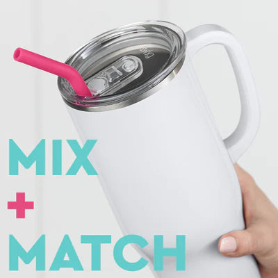 Swig Life Blush/Coral/Hot Pink Reusable Straw Set (Mega Mugs)