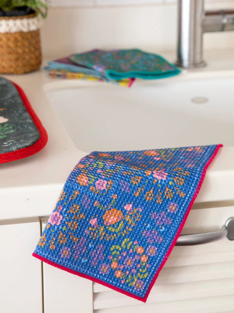 Natural Life Dish Cloth Napkins, Set of 4 - Teal