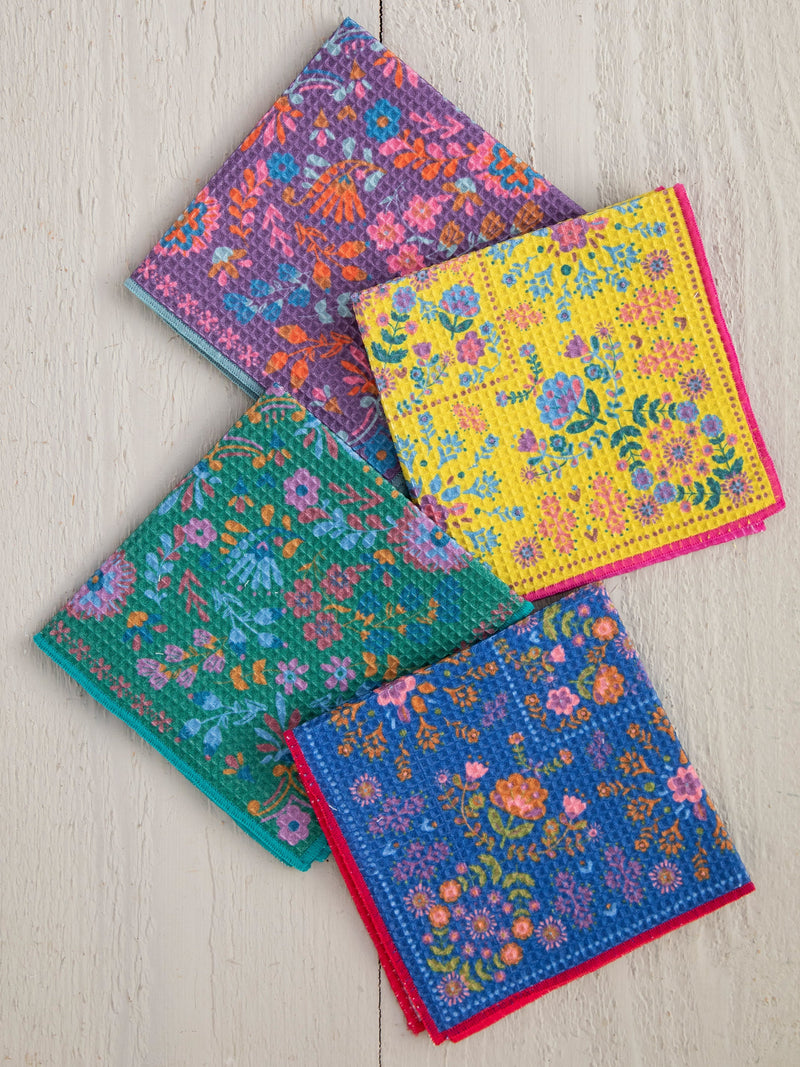 Natural Life Dish Cloth Napkins, Set of 4 - Teal
