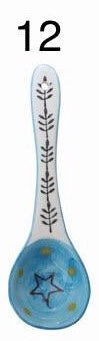 Creative Co-op Stoneware Spoon w/ Painted Pattern, Multi-Color, 12 Styles