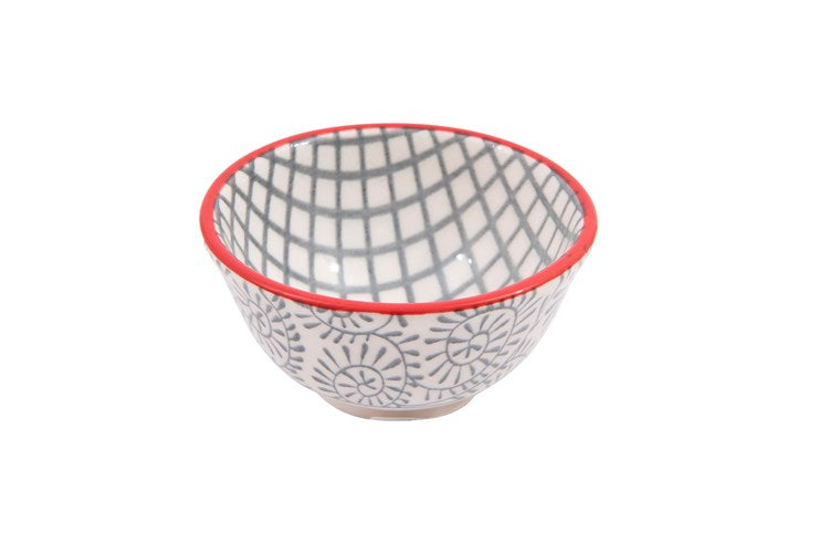 Creative Co-op Round Hand-Stamped Stoneware Pinch Pot, 4 Styles