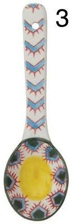 Creative Co-op Stoneware Spoon w/ Painted Pattern, Multi-Color, 12 Styles