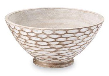 Mud Pie Carved Wood Bowl