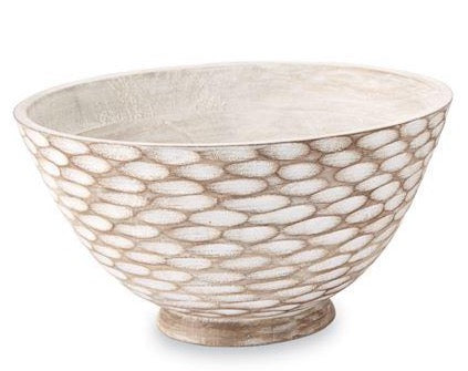 Mud Pie Carved Wood Bowl