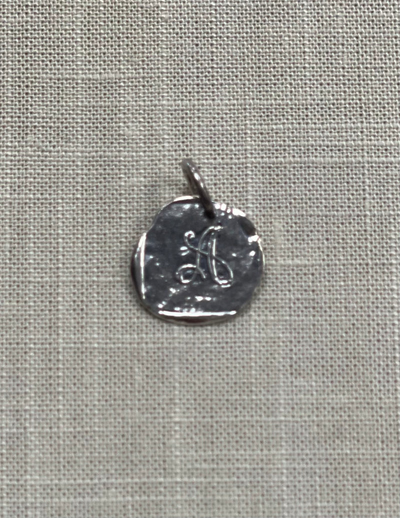 Waxing Poetic Baby Insignia Initial Charm- Silver