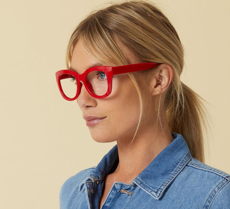 Peepers Readers - Center Stage - Red (with Focus™ Blue Light Lenses)