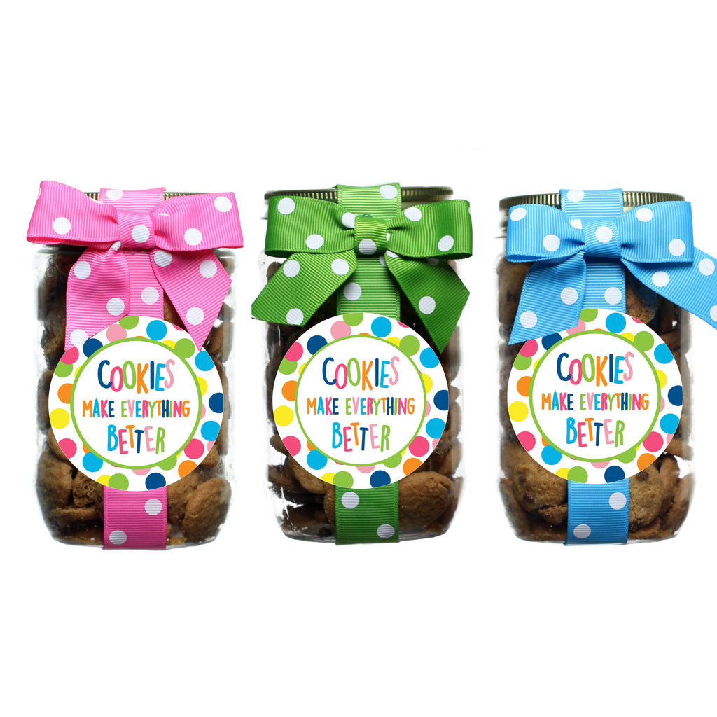 Oh, Sugar! - Cookie Jars - Happy Dot Cookies Make Everything... - Pint: Chocolate Chip