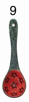 Creative Co-op Stoneware Spoon w/ Painted Pattern, Multi-Color, 12 Styles