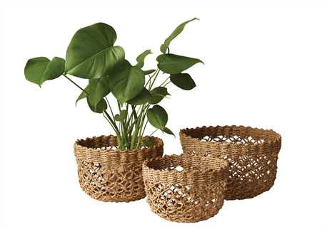 Creative Co-Op Round Bankuan Rope Baskets