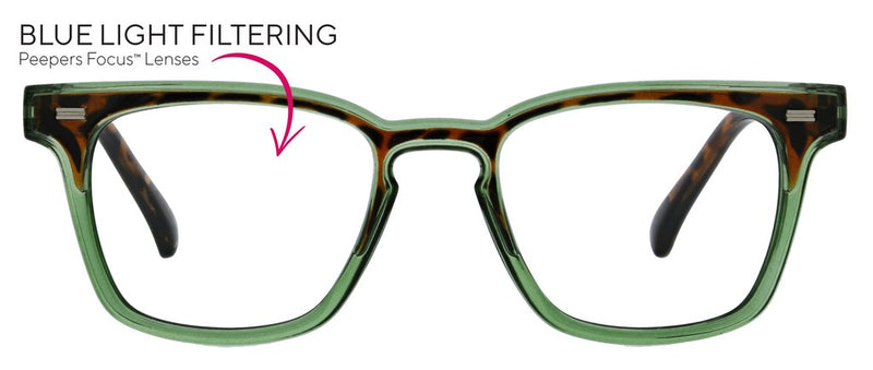 Peepers Readers - Strut - Green/Tortoise (with Blue Light Focus™ Eyewear Lenses)