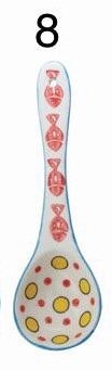 Creative Co-op Stoneware Spoon w/ Painted Pattern, Multi-Color, 12 Styles