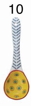 Creative Co-op Stoneware Spoon w/ Painted Pattern, Multi-Color, 12 Styles