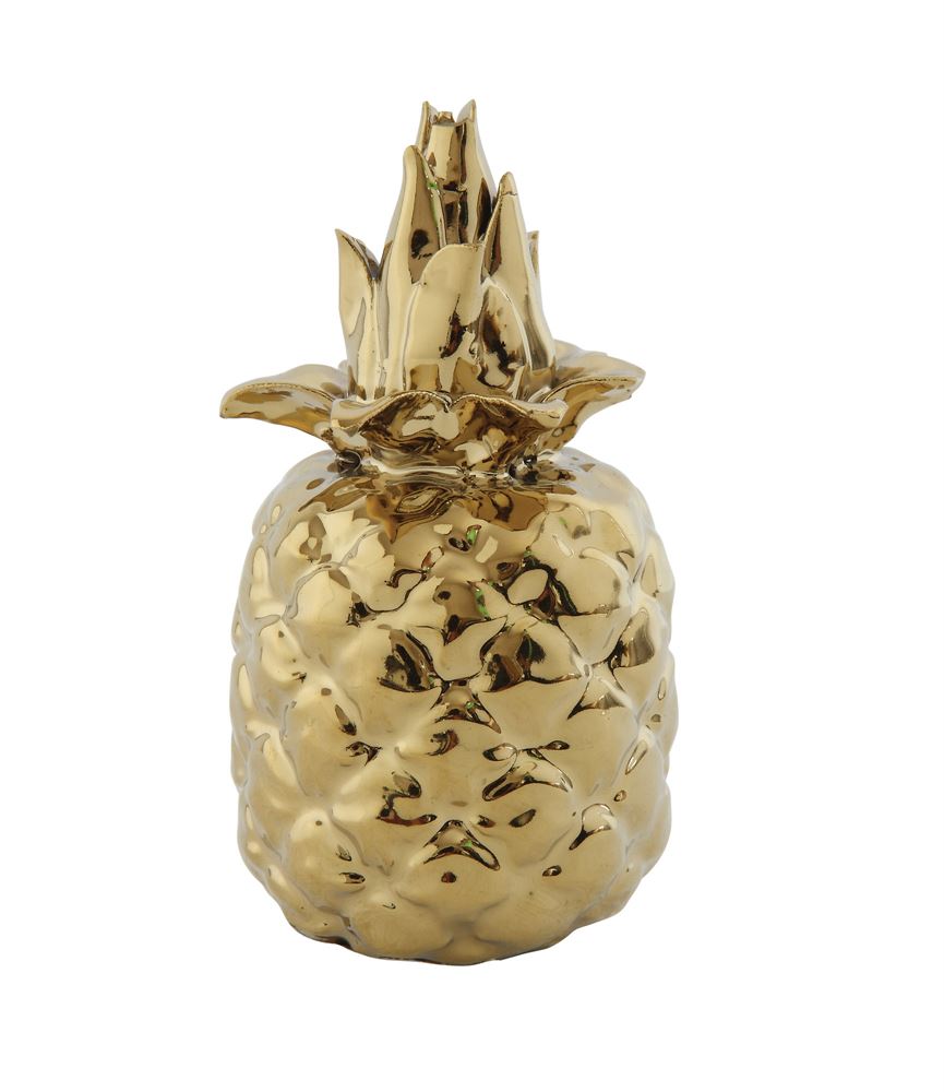 Creative Co-Op Gold Stoneware Pineapple