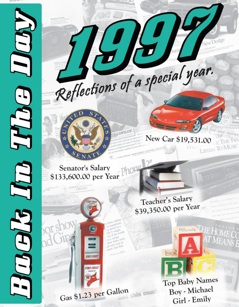 Back in the Day Year Almanac (1990’s) - 24 page greeting card/Booklet with Envelope