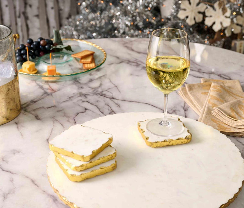 Mud Pie Metallic Marble Coaster Sets