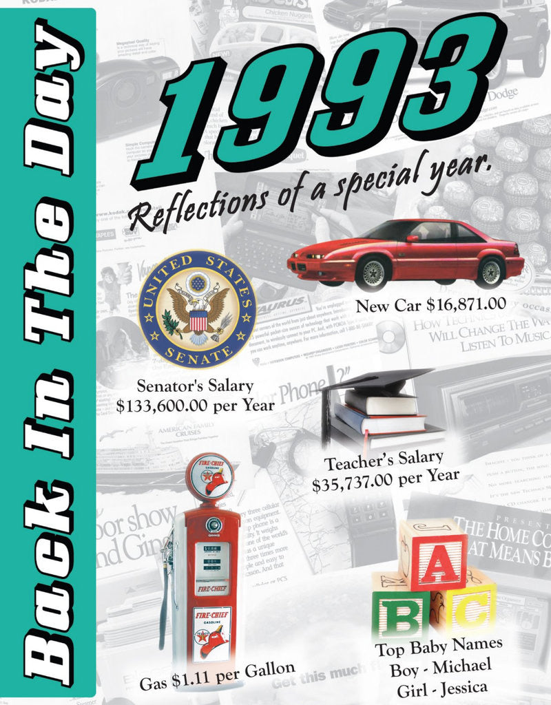 Back in the Day Year Almanac (1990’s) - 24 page greeting card/Booklet with Envelope