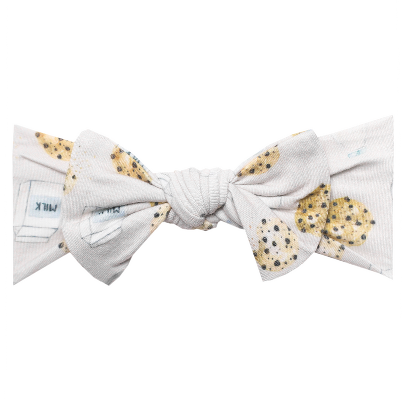 Copper Pearl Knit Headband Bow (Assorted Prints)