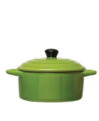 Creative Co-Op Stoneware Mini Baker w/ Lid (DF4950A)