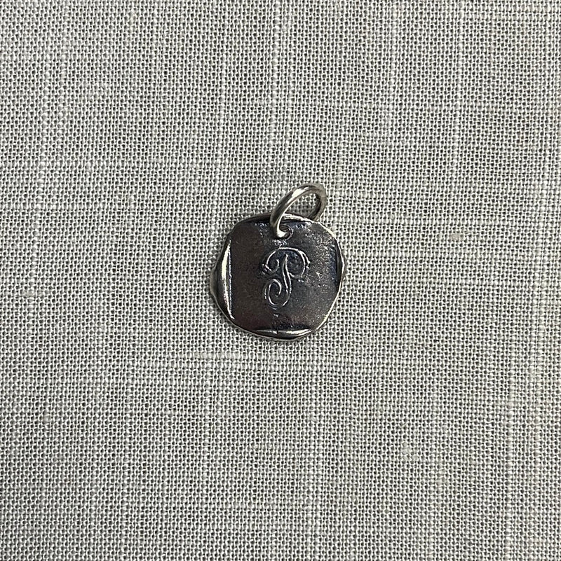 Waxing Poetic Baby Insignia Initial Charm- Silver