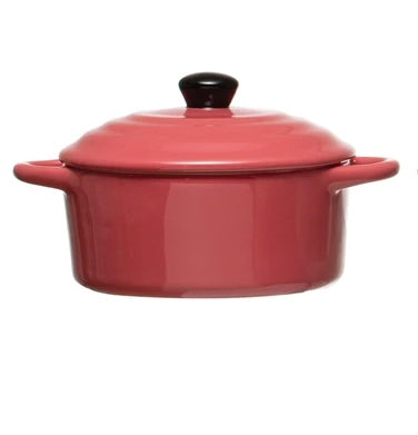 Creative Co-Op Stoneware Mini Baker w/ Lid (DF4950A)