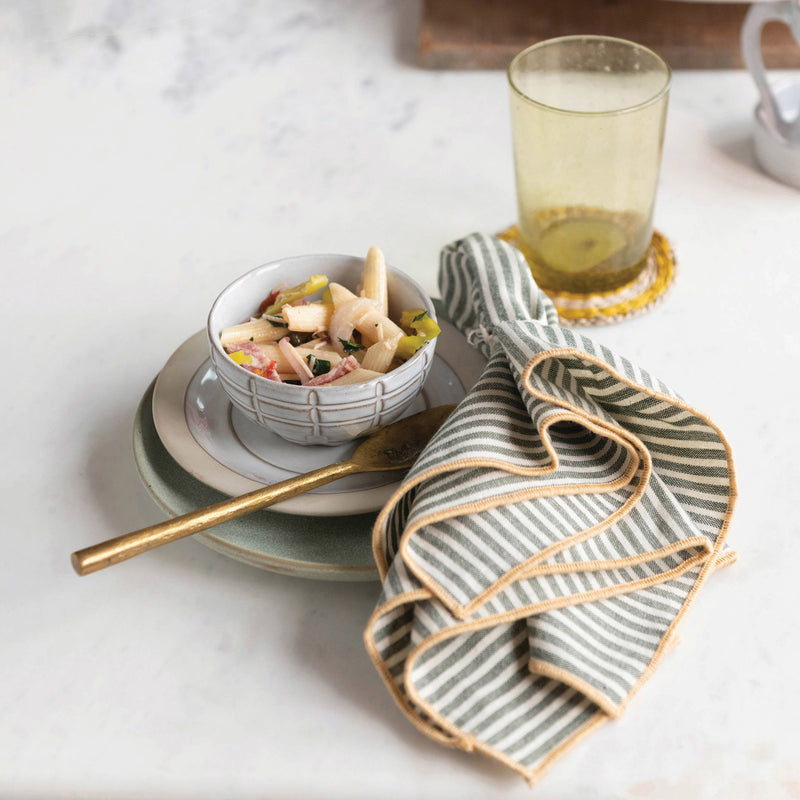 Creative Co-op Debossed Stoneware Bowl, 4 styles