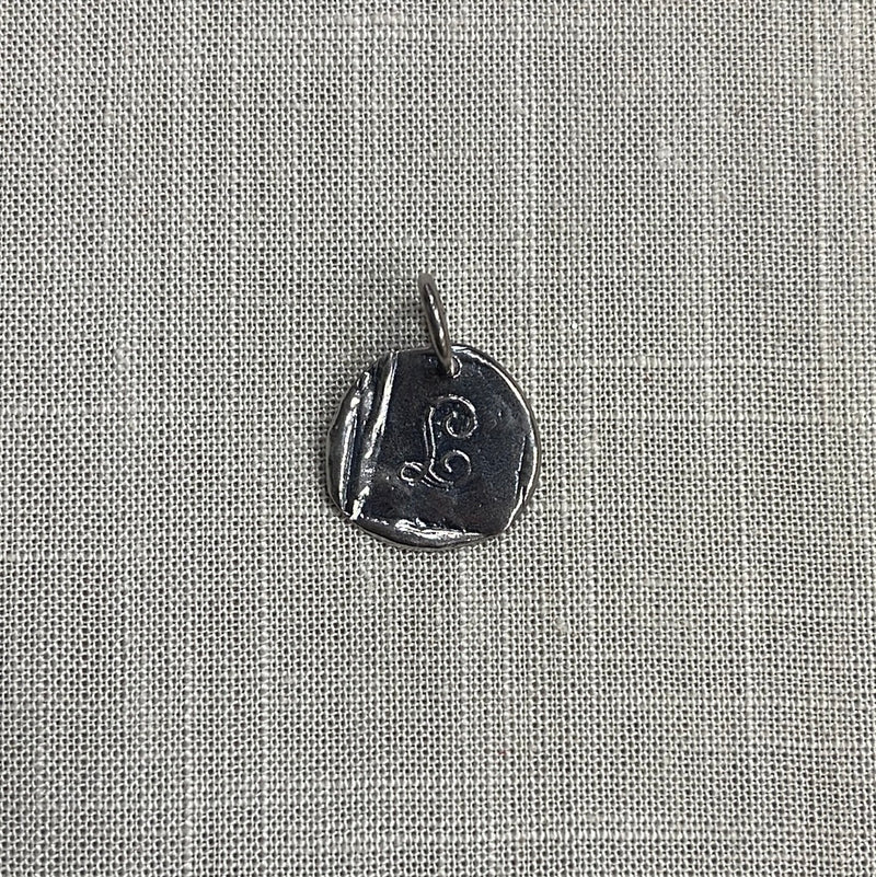 Waxing Poetic Baby Insignia Initial Charm- Silver