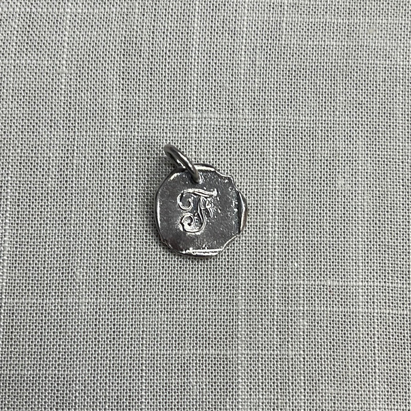 Waxing Poetic Baby Insignia Initial Charm- Silver