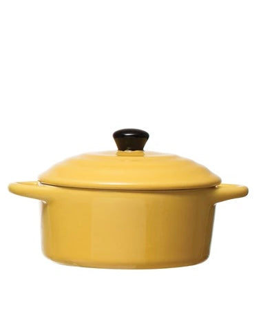 Creative Co-Op Stoneware Mini Baker w/ Lid (DF4950A)