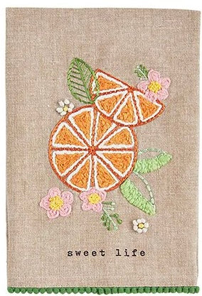 Mud Pie Fruit Embroidered Towels