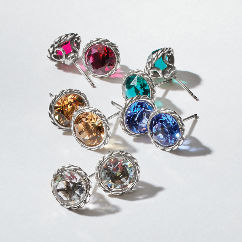 Brighton Iris Stud Earrings - Emerald