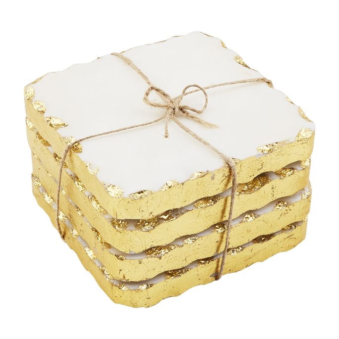 Mud Pie Metallic Marble Coaster Sets