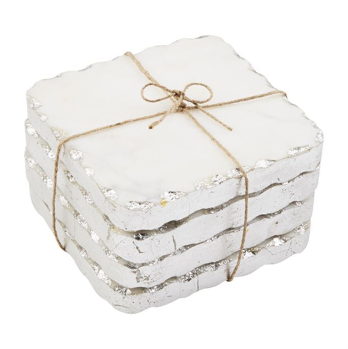 Mud Pie Metallic Marble Coaster Sets