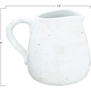 Creative Co-op (DF2928) 32 oz. Stoneware Reactive Glaze Finish (Each One Will Vary) Pitcher, Light Grey