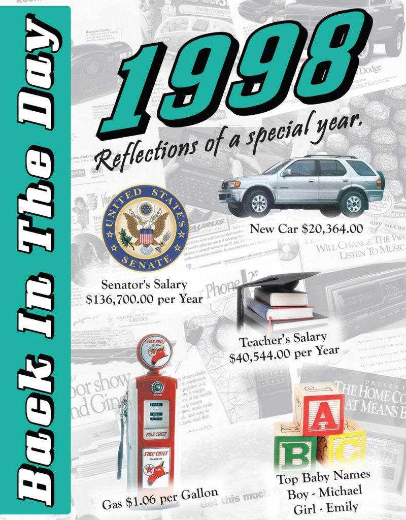 Back in the Day Year Almanac (1990’s) - 24 page greeting card/Booklet with Envelope
